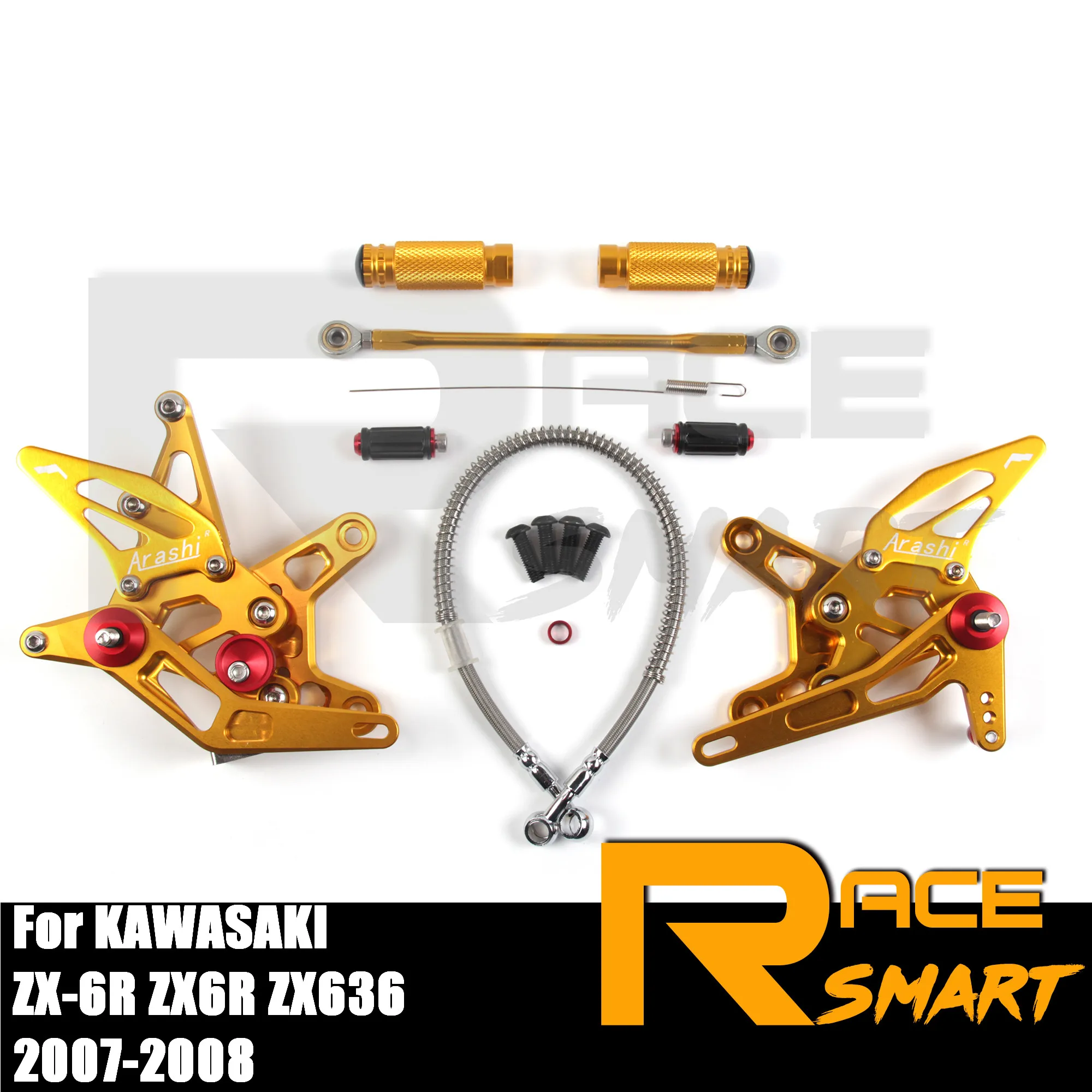 CNC регулируемый задний Набор для ног аксессуары мотоцикла KAWASAKI ZX-6R ZX6R ZX636 2007 2008 ZX 6R