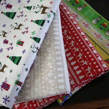 

Christmas Decoration Fabric Polyester Faux Rough Linen Fabric For Zakka Storage Bag Sewing Crafts Material TJ0405
