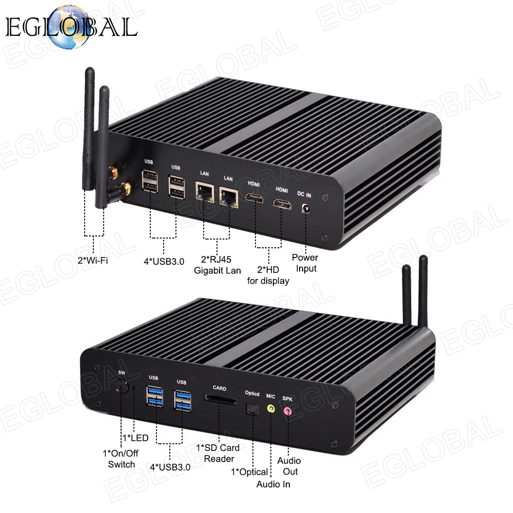Игровой мини ПК Intel Nuc Core I7 4500U 16 Гб ОЗУ 128 ГБ SDD 1 ТБ HDD безвентиляторный поддержка