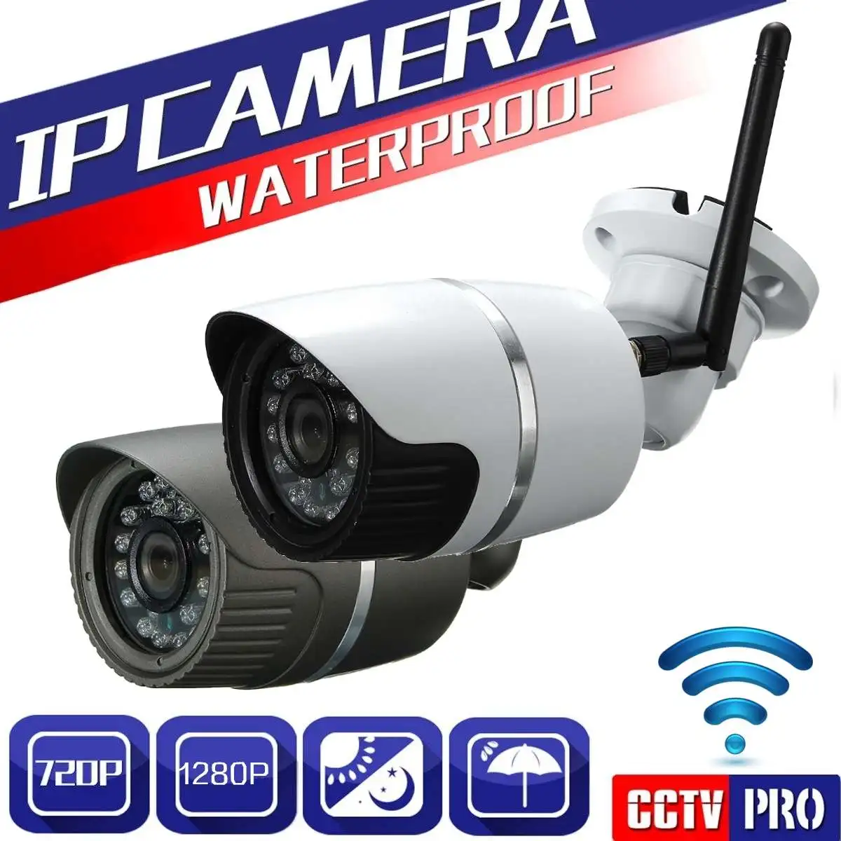 

1080P HD Wireless IP Camera Wifi Surveillance Outdoor CCTV Security Camera Digital Video TF Card Home Outdoor Waterproof IP66
