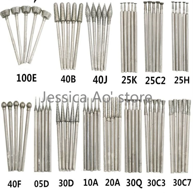 70pcs Jade Carving Tools Diamond Grinding Head Set Stone Abrasives