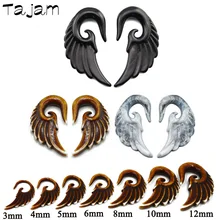 1 пара Разноцветные Акриловые Спиральный Конус заглушка набор растяжек для уха, Винтажные серьги с крыльями расширитель для пирсинга ювелирные изделия