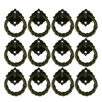 

12 Pieces Vintage Retro Kitchen Cabinet Cupboard Drawer Dresser Pull Handle Knob Antique Brass