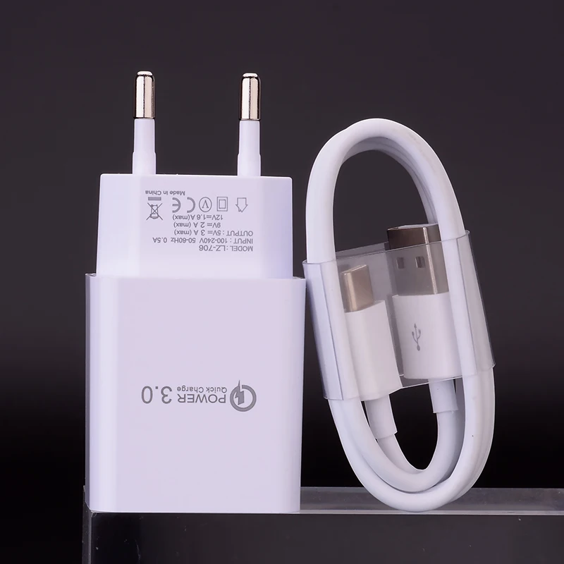 Быстрое зарядное устройство QC 3 0 с USB-кабелем типа C Micro usb для Samsung Galaxy Xiaomi POCO X3 Redmi 9a