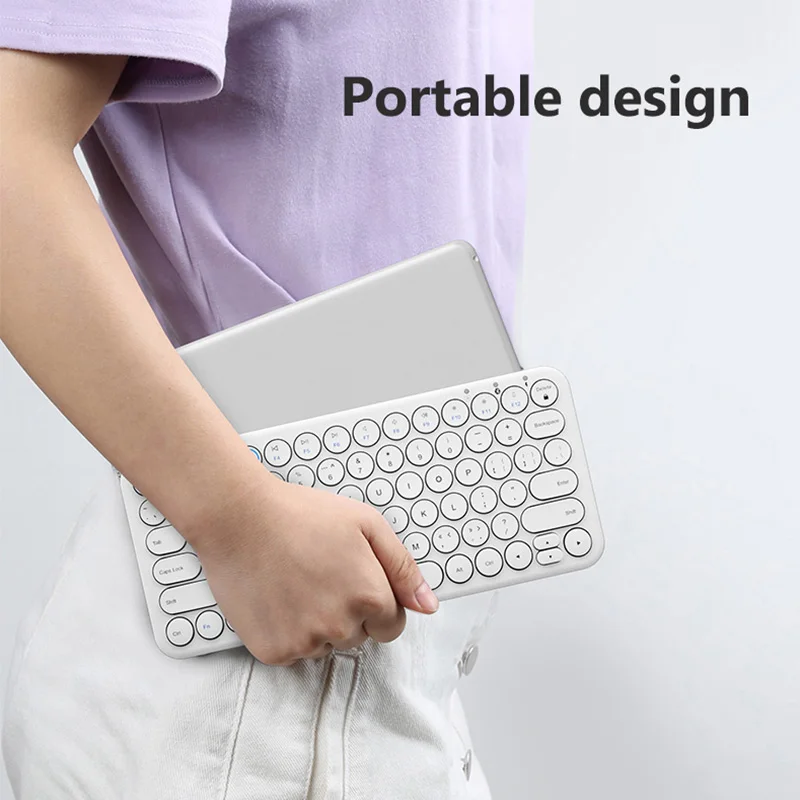 Беспроводная Бесшумная игровая клавиатура круглая Bluetooth для Macbook Pro iPhone iPad
