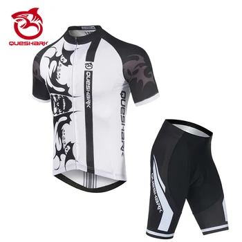

Queshark Summer Cycling Jersey Set Breathable Team Racing Sport Bicycle Jersey Mens Cycling Clothing Short MTB Bike Jersey