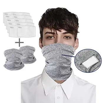 

2Pcs Outdoor Cycling Dust Sun Protection Face Mouth Cover Scarf with Mask Filter Wind and dust resistance against viruses