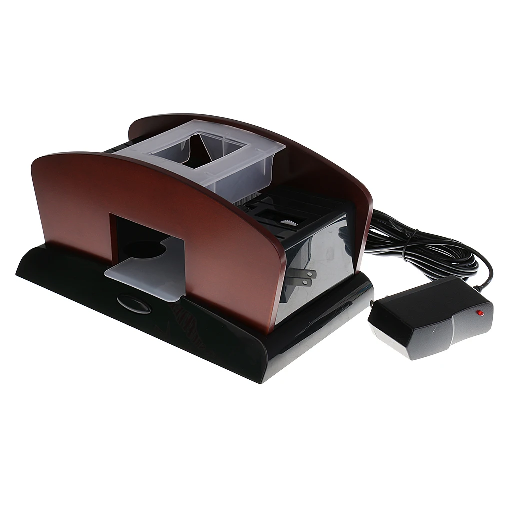 Wooden 2 Decks Automatic Card Shuffler Electronic Cards Sorter Shufflers Board Game Poker Playing Shuffling Machine