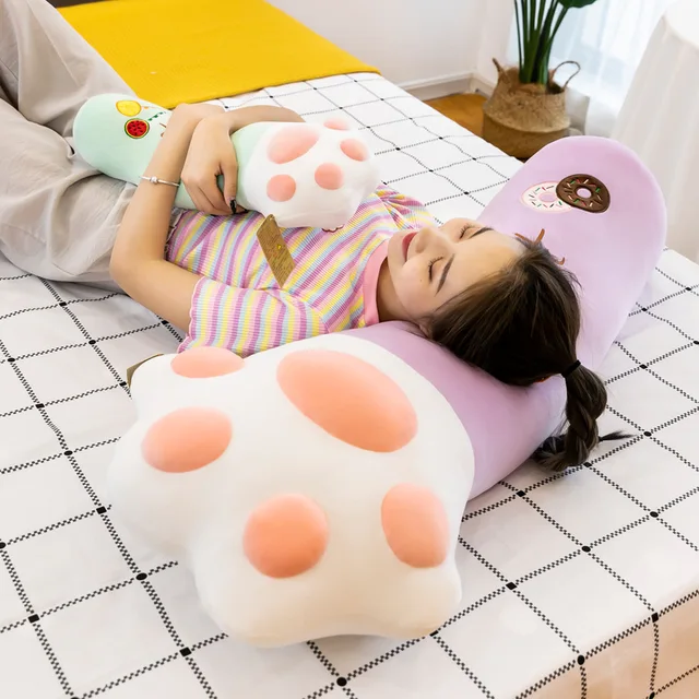 50-80cm Soft Animal Giant Cat Paw Plush Toy Soft Stuffed Animal Reading Pillow for Birthday Gifts Cushion Doll Gift For Children 2