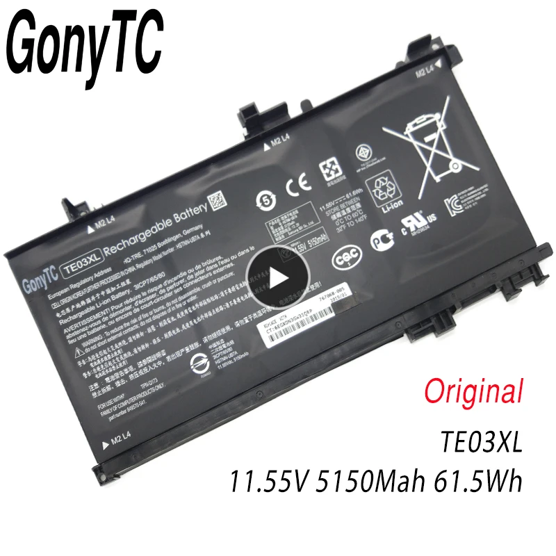 GONYTC TE03XL новый подлинный ноутбук Батарея для HP TPN-Q173 HSTNN-UB7A 15-bc011TX 15-bc012TX 15-bc013TX 11 55 v