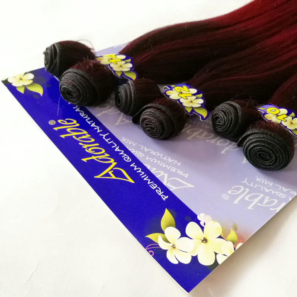 Adorable Packet Yaki Wave 6pcs Hair Extensions Short Natural Black Mixed Two Tone Color For Black Woman 10"12"14"