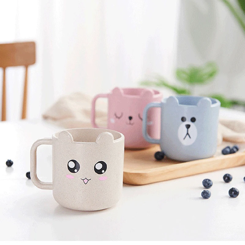 Kids Children Infant Baby Milk Cup with Handle Breakfast Mug Drink Home Cup Cartoon Training Cup