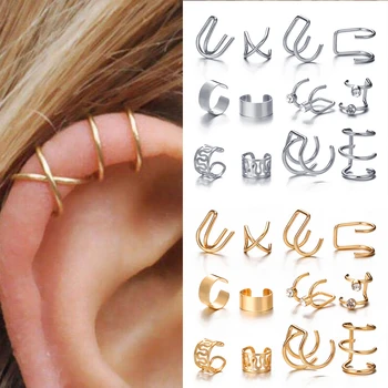 Modyle Fashion Gold Color Ear Cuffs Leaf Clip Earrings