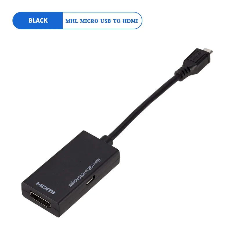 Micro USB к HDMI кабель адаптер MHL Micro USB к HDMI A/V ТВ адаптер короткий кабель для LG htc sony SamSung HD tv - Цвет: Black
