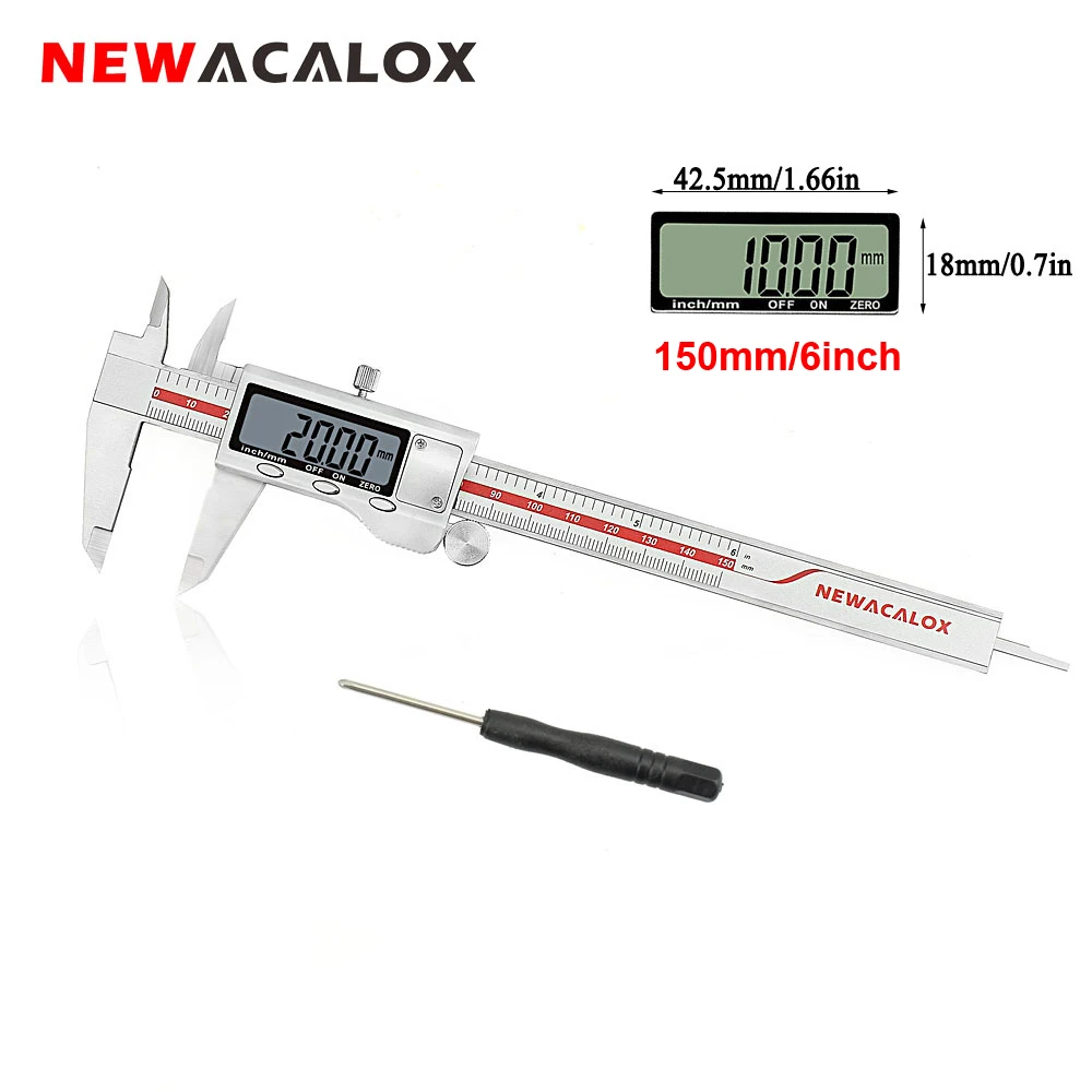 Штангенциркуль NEWACALOX 150 мм/0 6 дюймов 0 02 001 дюйма|Штангенциркули| |