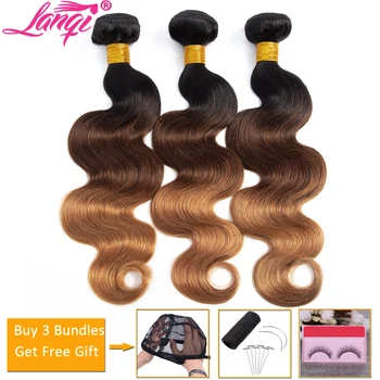 

body wave bundle T1b/4/30 ombre blonde human hair 3 bundles deals non-remy hair extensions Peruvian Brazilian hair weave bundles