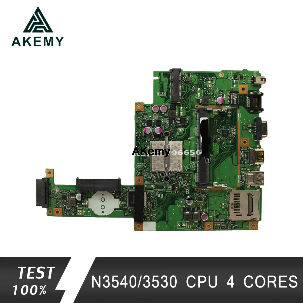 Akemy для Asus X453MA X403M F453M материнская плата ноутбука N3540/3530 CPU 4 ядра тест хороший |