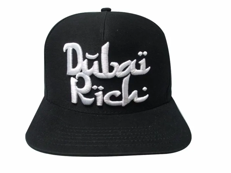 3D вышитые 6 панелей Китай настроить Snapback шляпы - Цвет: Черный
