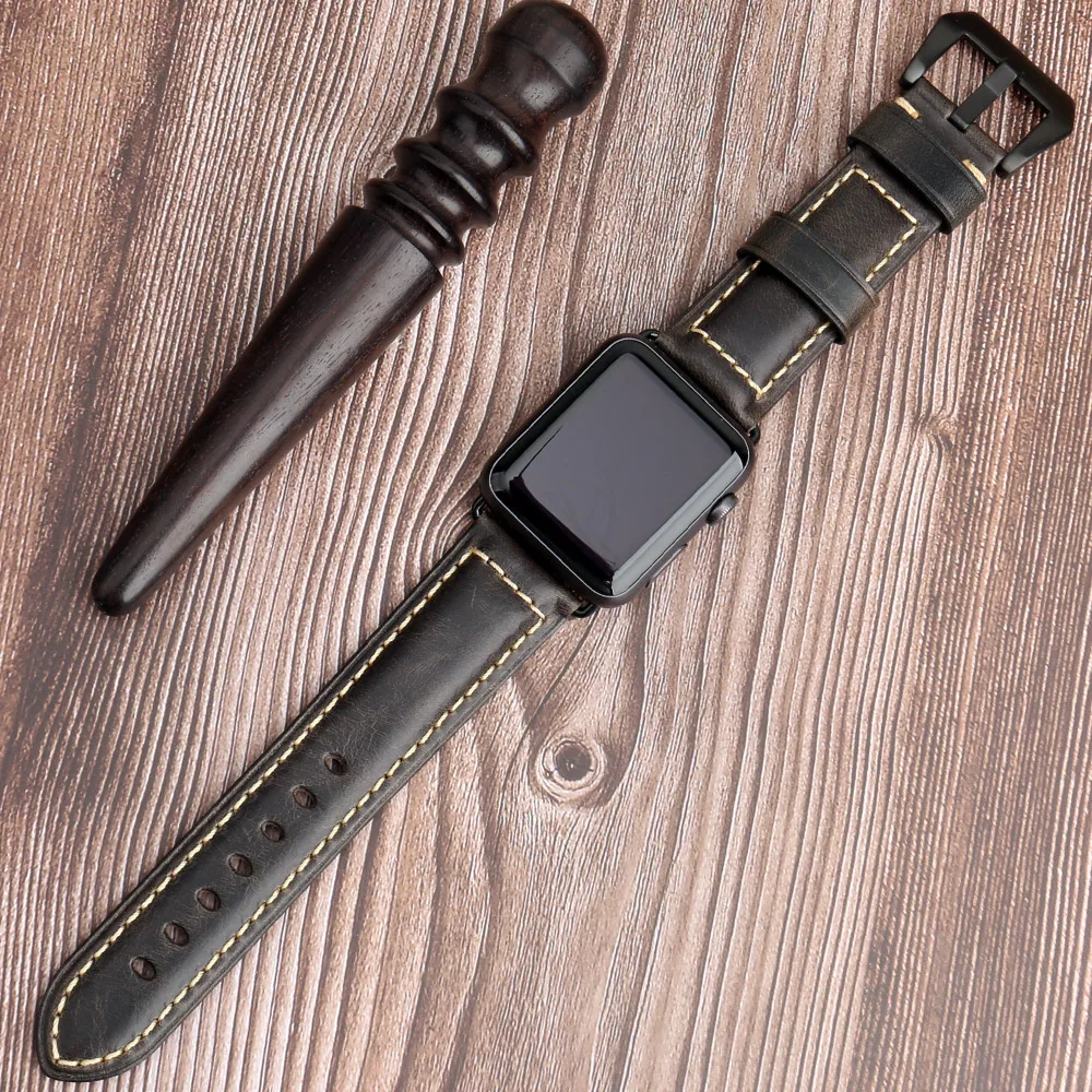 Ремешок MAIKES из натуральной кожи для apple watch аксессуары браслетов 44 мм 42 iwatch 40 38