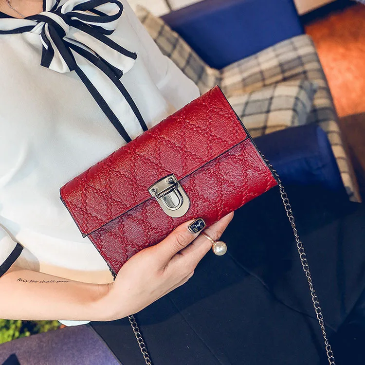 

Korean-style Trend Versatile Chain PU Leather Rhombus Square Sling Bag Summer New Style Versatile Cool WOMEN'S Shoulder Bag