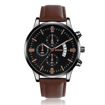 

Trend WristWatches For Men Fashion Alloy Big Dial Army Military Watch Men Business Calendar Three Eyes Leather Belt Clock hombre