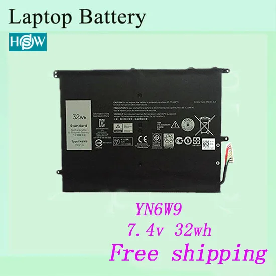 Абсолютно Аккумулятор для ноутбука Dell YN6W9 7,4 v 32wh батарея
