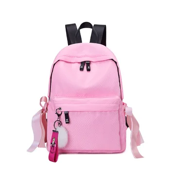 

Lightweight Waterproof Polyester Small Backpack Women Bowknot Daily Knapsack School Bag for Girls Can put A4