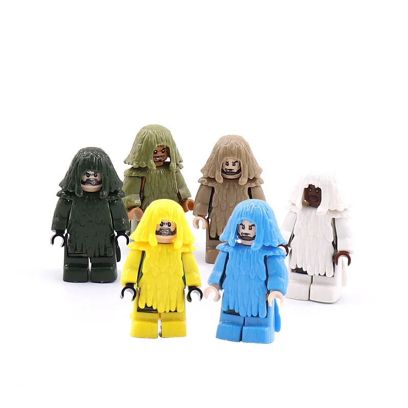 

MOC Military Soldier Ghillie Suit accessory Building Blocks Soldier Figures camouflage Accessories Brickcks Military Blocks toys
