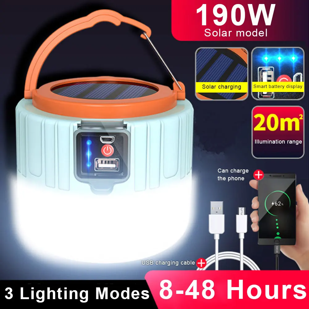 

Outdoor LED solar rechargeable remote control tent light super bright night market light emergency light camping light