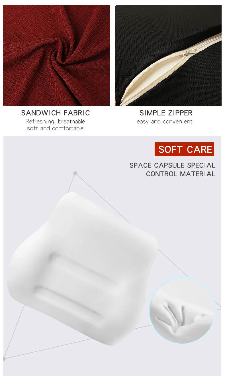 Car Seat Lumbar Support Office Chair Low Back Cushion Pillow Waist Protection Memory Cotton Car Product Posture Correction