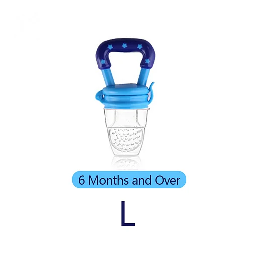 Feeding Pacifier Safety Silicone Infant Nipple Baby Food Chew Pacifier Soothers Silica Gel Fruits Vegetables Toothbrush Nipple - Цвет: Feeding Blue L