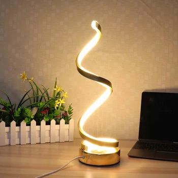 

Spiral Modern 24W LED Table Lamp for Home Bedroom Reading Desk Light Bedside Lamp Study Eye Protect US/UK Plug