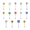 14pcs/set 1/87 Scale Model Mini Signs Building Sand Table Model Accessories Micro Landscape Decoration Road Sign 1