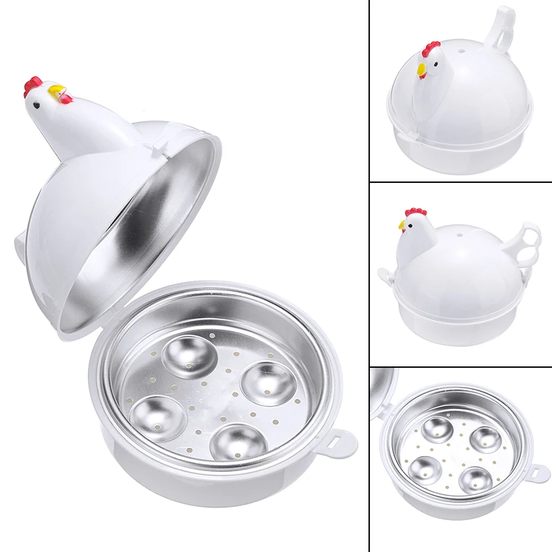

Chicken Hen Shaped Egg Cooker 4 Cell Plastic Egg Boiler Cooker Cooking Steamer For DIY Breakfast Fast Egg Tool