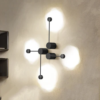 

Nordic Iron DIY LED Wall Lighst White/black Wall Lamp Living Room TV Wall Rooms Lighting Fixtures Luminaire Applique Wandlampen