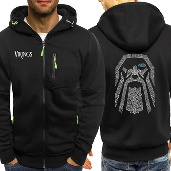

Vikings Odin Sweatshirt For Men 2019 New Brand Zip Tracksuit Streetwear Male Sports Coat Autumn Fleece Hoodies Warm Clothing Men