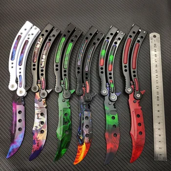 

Butterfly in knife training knife stainless steel folding knife butterfly Strike game folding Knife no edge cosplay tool