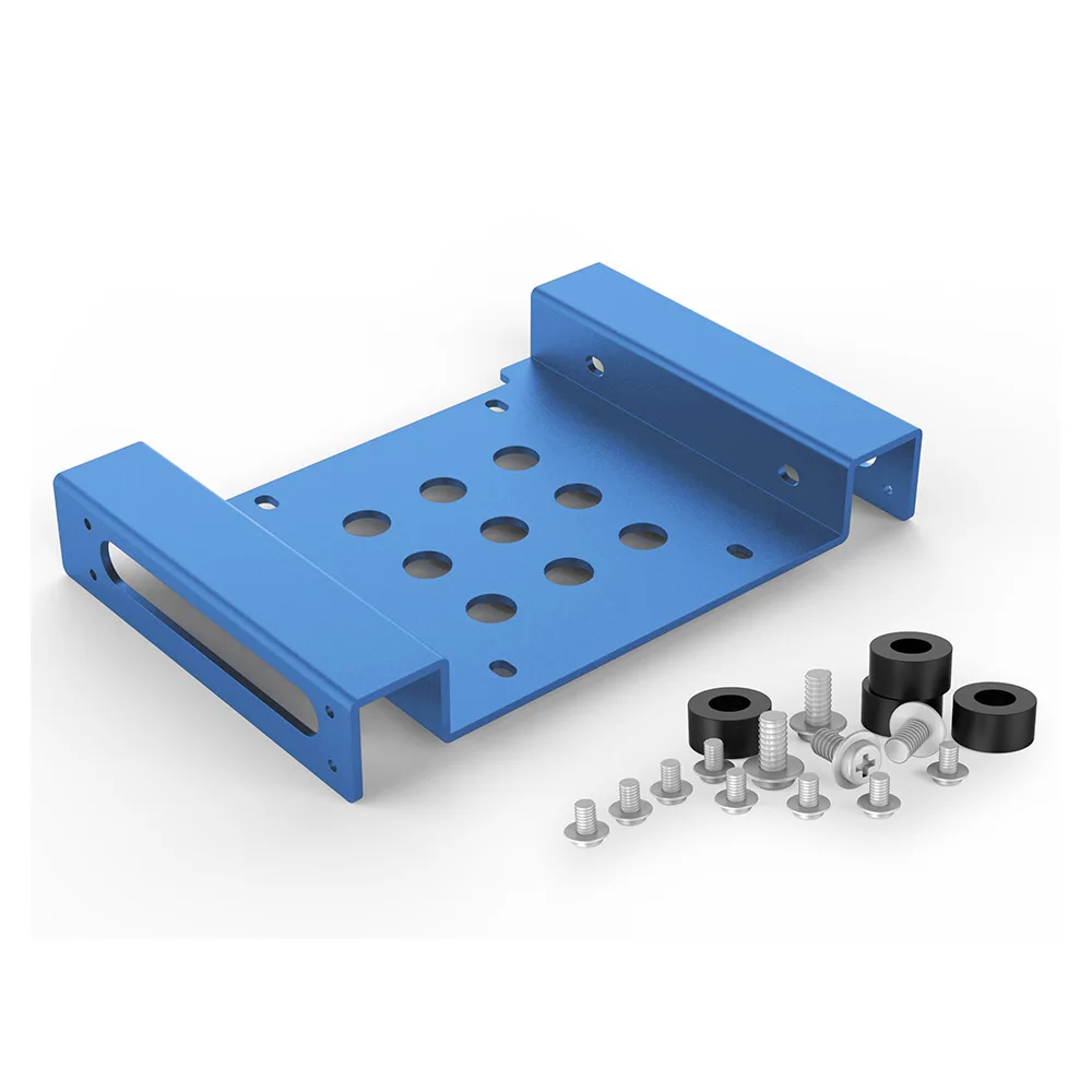 Blue ORICO алюминиевый 2," до 3,5" дюймовый внутренний HDD SSD Кронштейн монтажный комплект с винтами и амортизацией резиновая шайба - Цвет: Blue