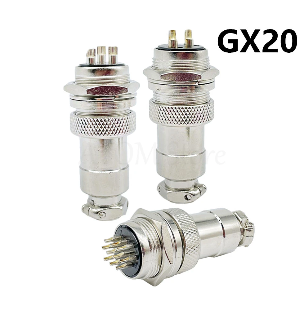 GX20 series Diameter 20mm Male & Female Wire Panel Connector Circular Screw Type Electrical