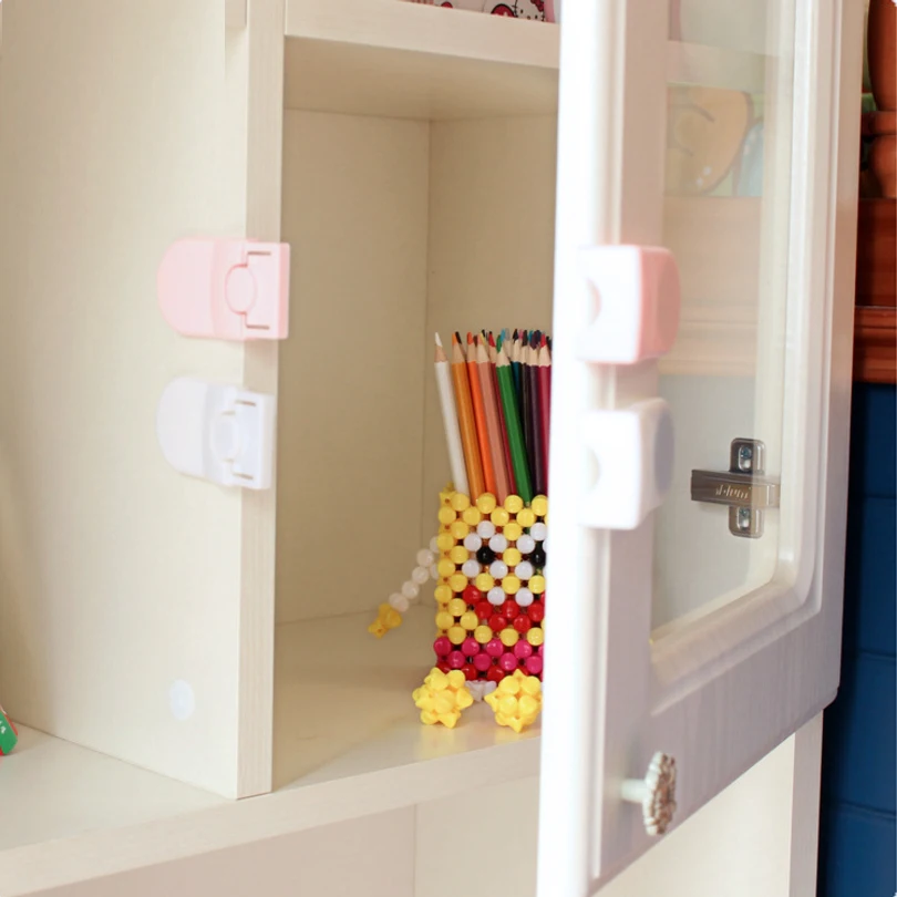 Пластиковый замок для безопасности детей 4 шт./лот двойные защелки прямоугольный