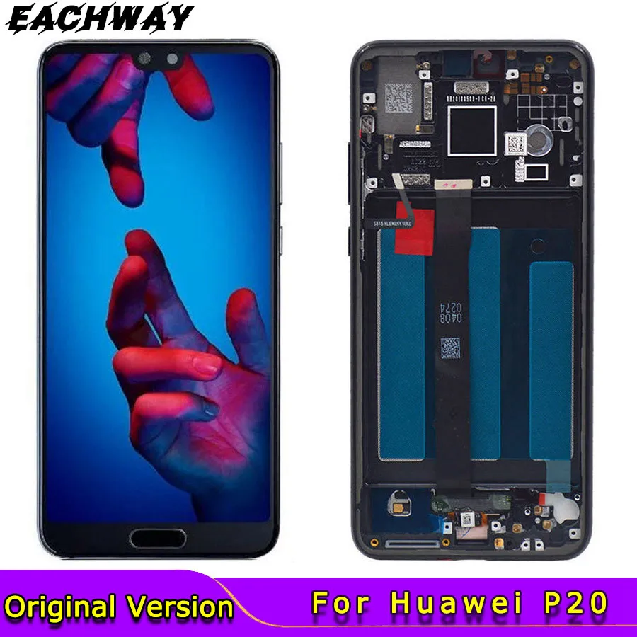 US $30.20 Original  for Huawei P20 LCD Display EMLAL00 Touch Screen Digitizer Assembly With Frame Replacement 58 P 20 LCD EMLAL00 LCD