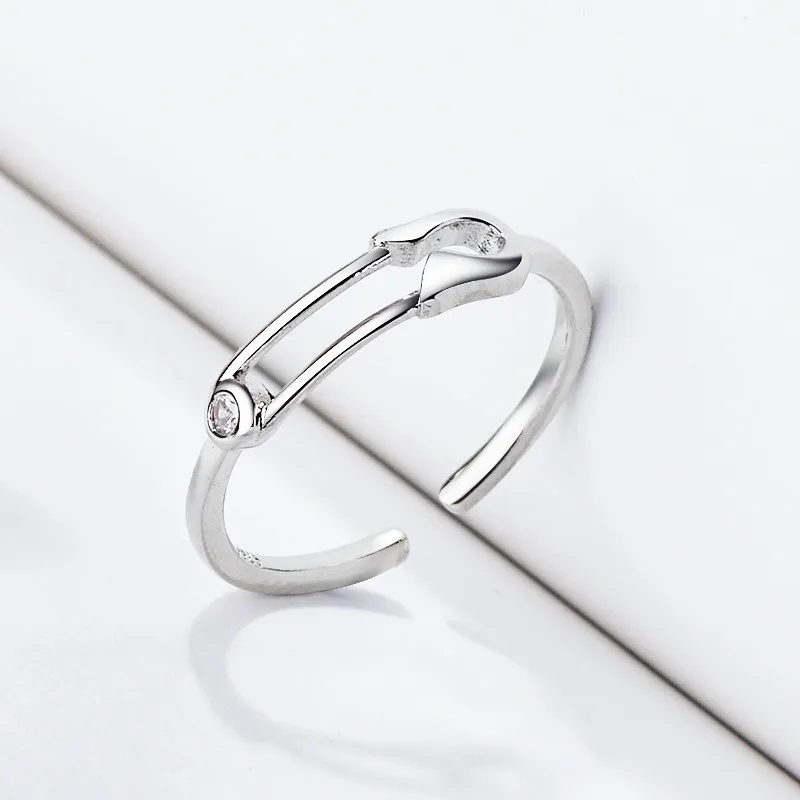 Креативный стиль Серебряная цветная булавка кольцо индивидуальность полые геометрические хрустальные Регулируемые кольца для женщин модные ювелирные изделия подарок