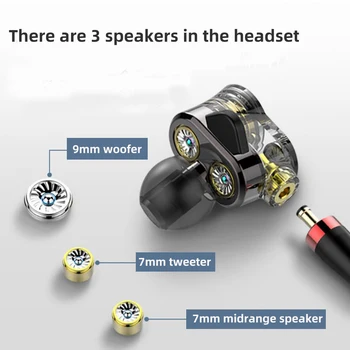 

z6 wired In Ear Earphone 6 Dynamic Driver Unit Headsets Stereo Sports With Microphone HIFI Subwoofer Earphones Earbuds