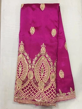 

Newest Special Design Gold Sequin George Lace Fabric Embroidered High Quality Silk African George lace fabric 5 yards/lot