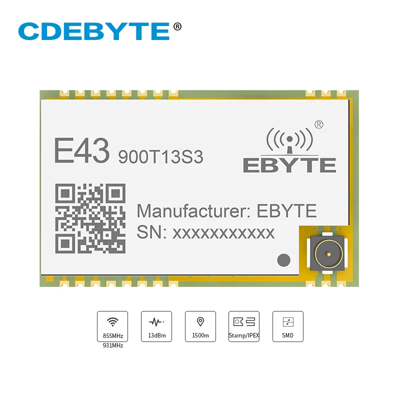 

E43-900T13S3 UART 868mhz 915 MHz 20mW IPX Stamp Hole Antenna IoT uhf SMD Wireless Transceiver Transmitter and Receiver RF Module