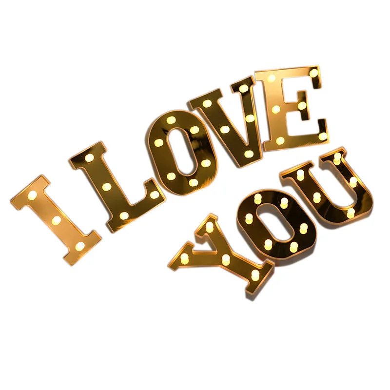 

DIY Letter I LOVE YOU Night Lights Marquee Sign Alphabet Wall Hanging LED Light Home Wedding Birthday Party Decor