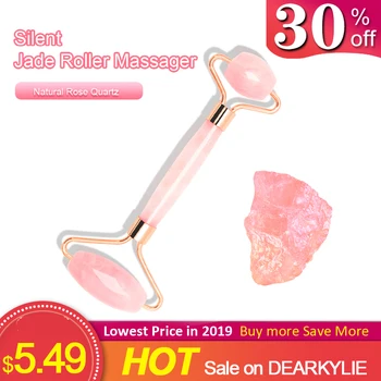 

Rose Quartz Jade Roller Massage Facial Massager Machine Face Roller Facial Roller Face Slimming Massager Body Neck Head Massager