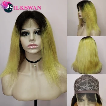 

Silkswan Straight Ombre Lace Front Wigs 4X4 Lace Closure Wigs Brazilian 13X4 Lace Front Human Hair Wigs Clearance Sales
