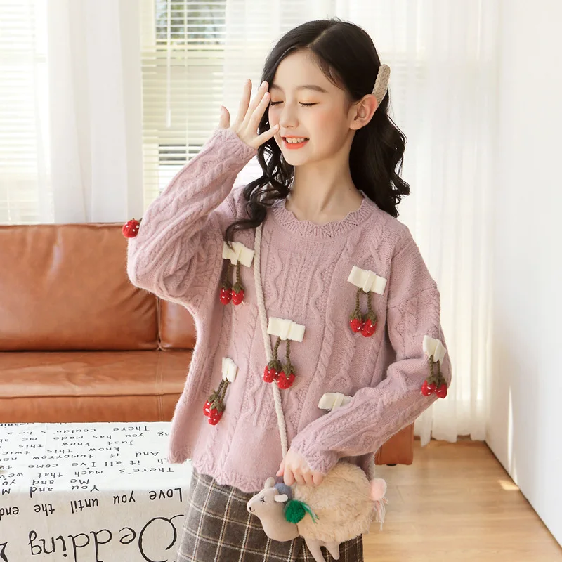 

Teenager Big Girls Long Sleeve Sweater Plaid Skirt Girls Winter Clothes Sets 5 6 7 8 9 10 11 12 13 14 Year Big Girls Outfit Set