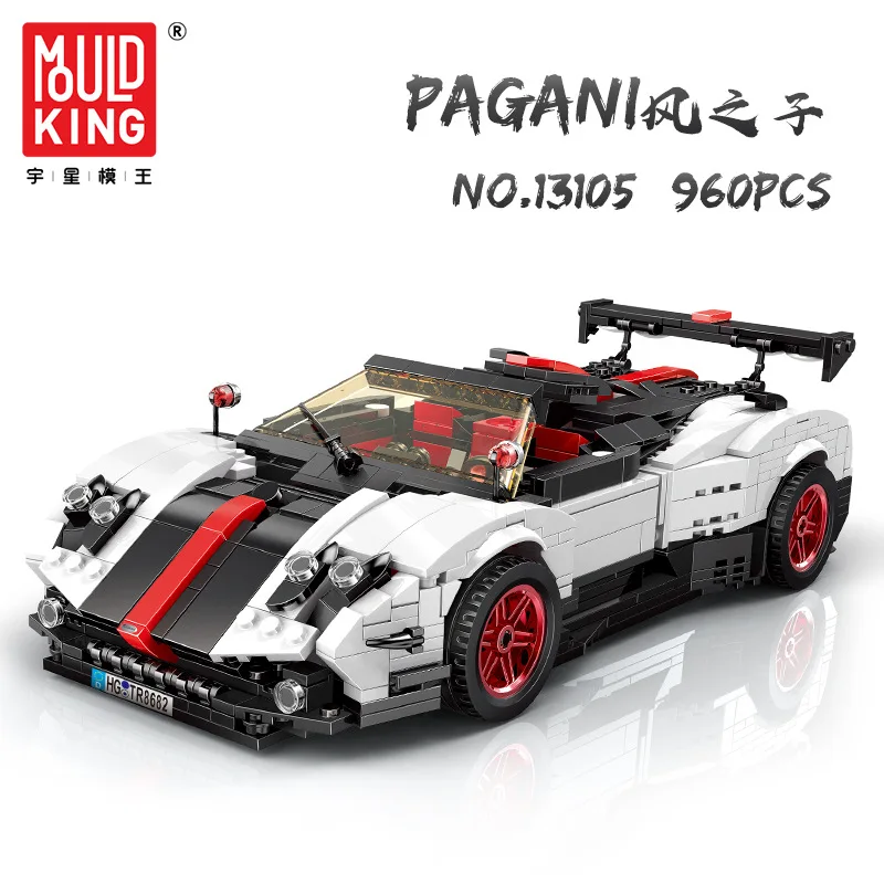 960Pcs MouldKing Building Blocks 13105 Paganii Zonda Cinque Roadster Children Toys Bricks Super Car Model Christmas Gift